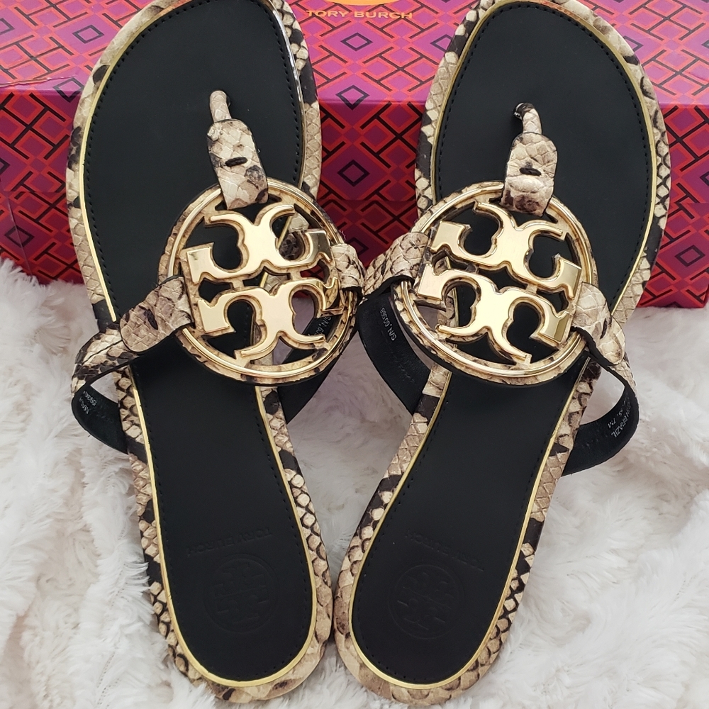 Tory Burch Metal Miller Snake print sandal